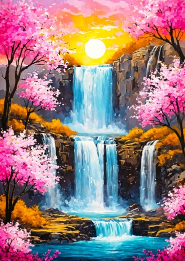 Enjoy puzzle Čerešňový vodopád 1000 dielikov