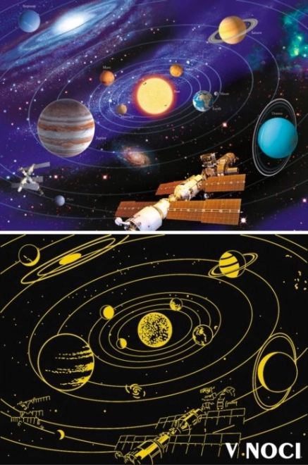 Ravensburger svietiace puzzle Slnečná sústava 500 dielikov