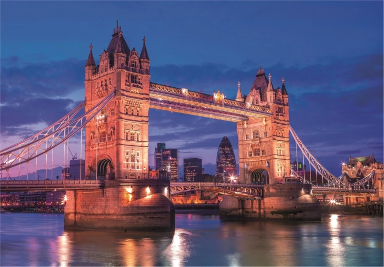 Puzzle 1000 dielikov Vysoká kvalita, Tower Bridge v noci