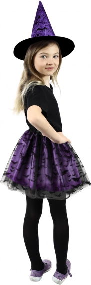 Detský kostým čarodejnice s tutu sukňou a klobúkom
