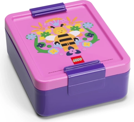 Lego box na desiatu Bee – fialový