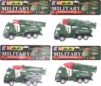 Vojenské auto s raketou pre deti