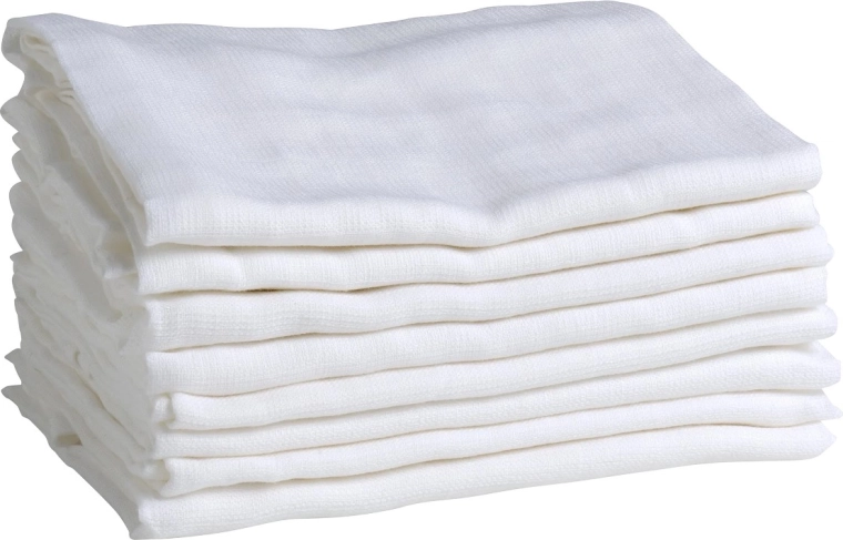 Mininor mušelínové organické plienky biele 70 × 70 cm (8 ks)