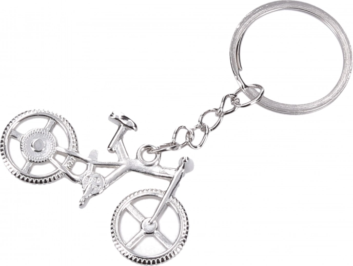 Strieborná kľúčenka v tvare bicykla