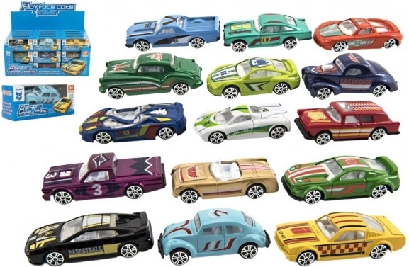 Kovové závodné auto 6 cm v krabičke