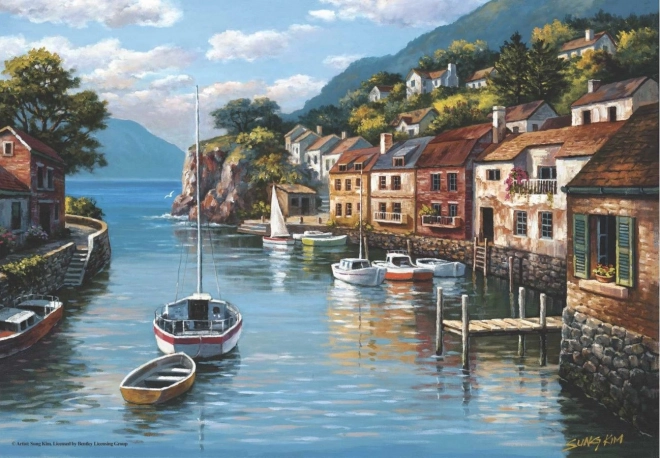 Puzzle Dedinka na vode 500 dielikov