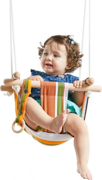Detská textilná hojdačka z bavlny, pruhovaná 2Kids Toys