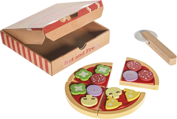 Drevená pizza hračka pre deti
