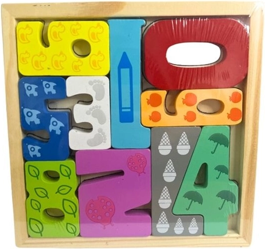 Drevené puzzle číslice 0–9
