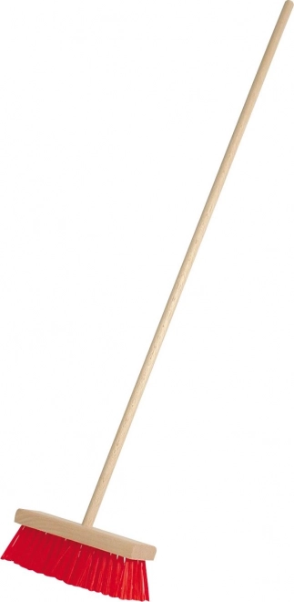 Detské metlička z buku s červenými štetinami 65 cm