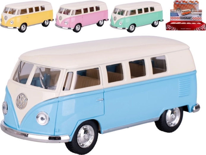 Kinsmart kovový model Volkswagen Classic Bus 1962 so spätným chodom, 13 cm