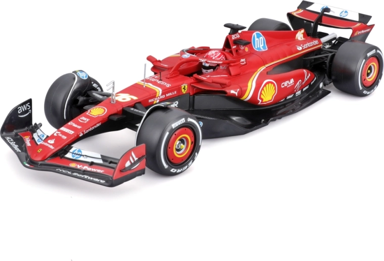 Bburago Ferrari SF-24 (2024) Charles Leclerc 1:24 v akrylovom boxe