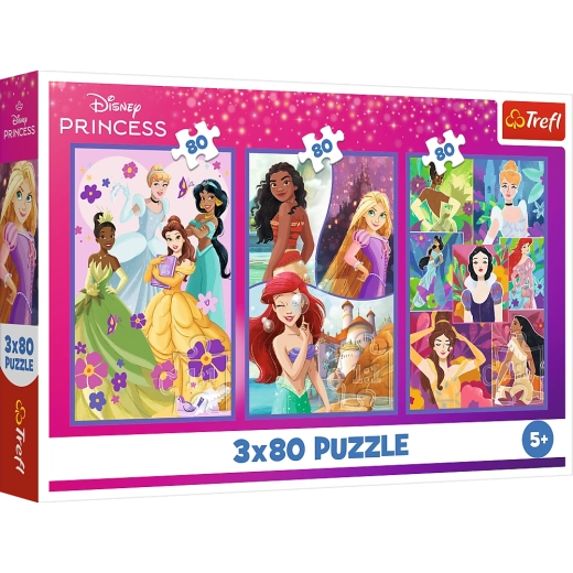 Puzzle 3x80 Disney Princezné Priateľky Trefl