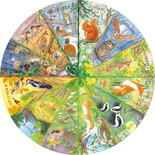 Okrúhle puzzle Rok v lese 500 dielikov GIBSONS