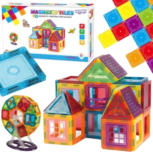 woopie magnetické 3d stavebnice s neodýmovými panelmi, 70 dielov