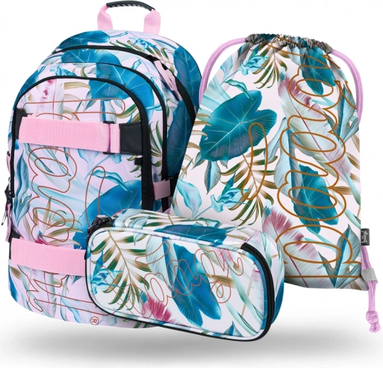 Sada BAAGL Skate Leafs: batoh, peračník a sáčok