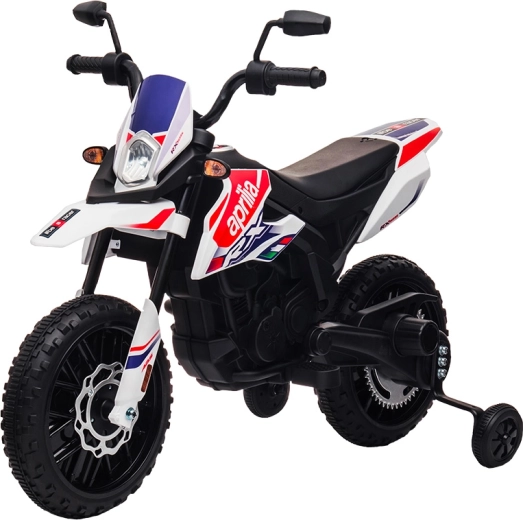 Detská elektrická motorka Aprilia RX-125 biela