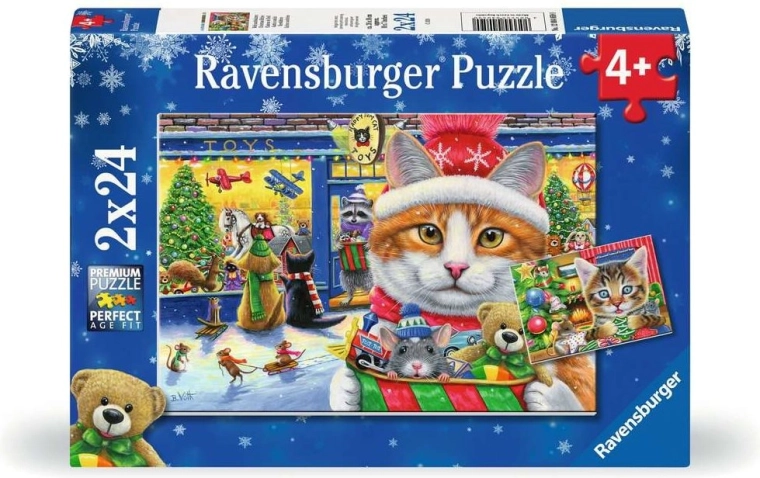 Ravensburger puzzle Vianočné mačiatka 2×24 dielikov