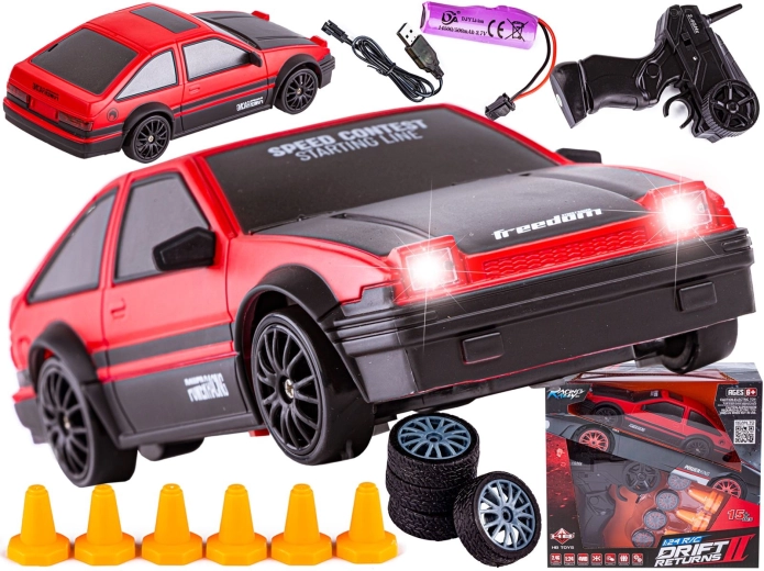 Driftovacie RC auto Toyota 1:24 2,4 GHz 4WD červeno-čierne
