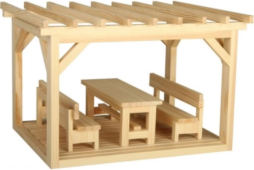 Mini pergola drevená modelová stavebnica