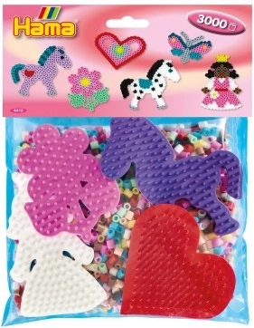 Zažehľovacie koráliky HAMA Midi – 3000 ks a 4 podložky