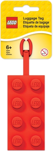 LEGO visačka na batožinu z vinylu, červená