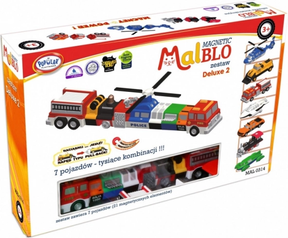 Magnetické stavebnice MalBlo Deluxe – vozidlá