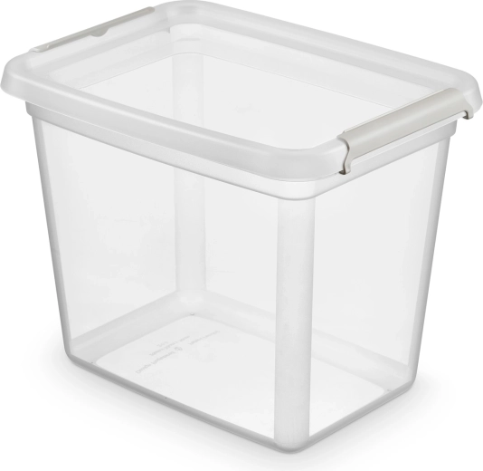 Basestore plastový úložný box s vekom a klipsami 20 l