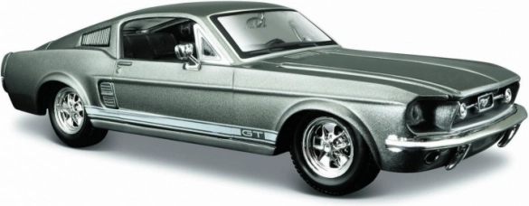 Model Ford Mustang GT 1967 1:24 sivý