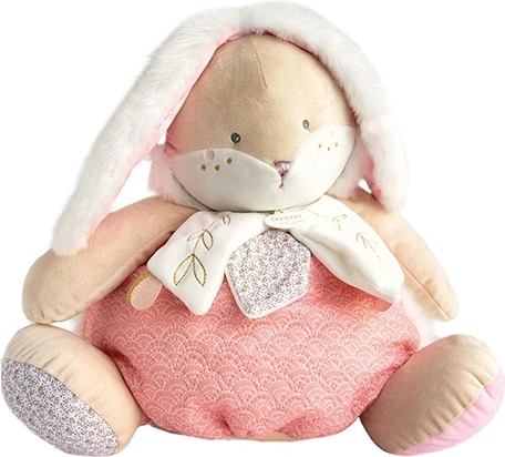 Doudou ružový zajačik s úložným priestorom na pyžamko 38 cm