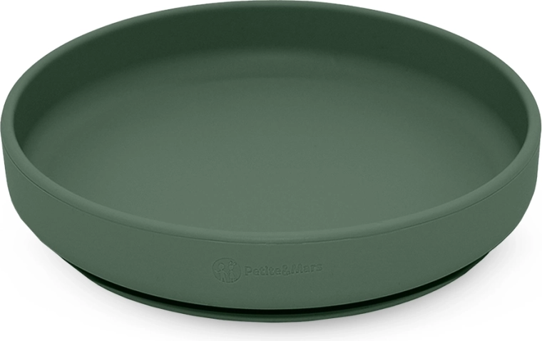 Silikónový tanier s prísavkou PETITE&MARS Take&Match Misty Green 6m+