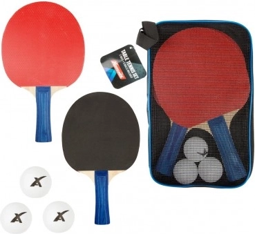 Súprava na stolný tenis s 2 raketami a 3 loptičkami v puzdre