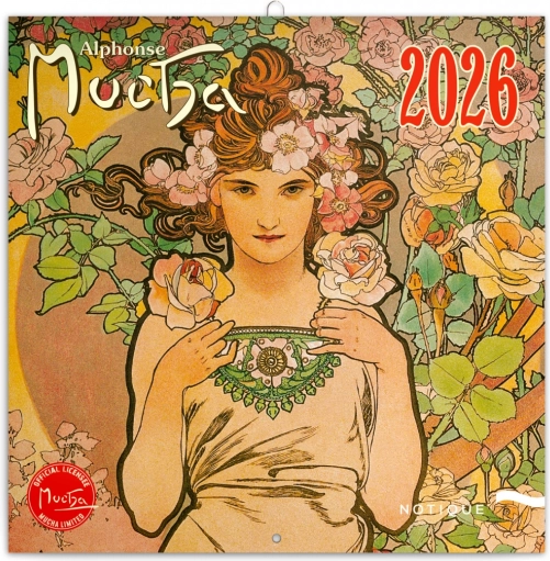 Poznámkový kalendár Alfons Mucha 2026