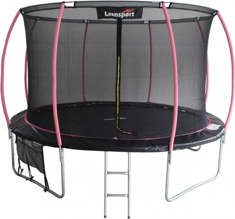 Záhradná trampolína LEANSPORT 14 ft čierno-ružová