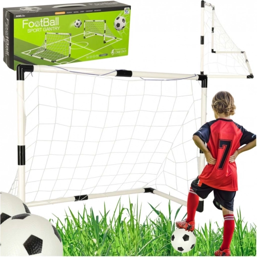Sada detských futbalových bránok 2 ks 95 × 70 × 50 cm s loptami a pumpičkou