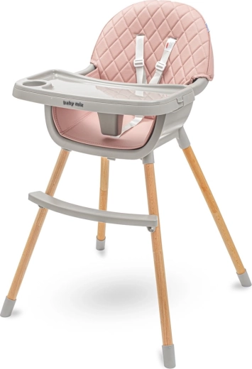 Detská jedálenská stolička Baby Mix Freja dusty pink