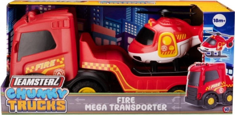 Hasičský Nákladný Voz s Helikoptérou Teamsterz
