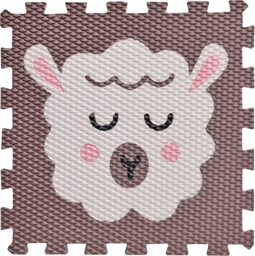 Penové puzzle Baranček – tmavohnedá podložka na hranie