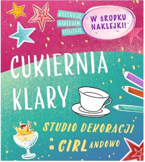 Girlandowo vzdelávací zošit Klárina cukráreň so samolepkami na vyfarbenie - 1 kus