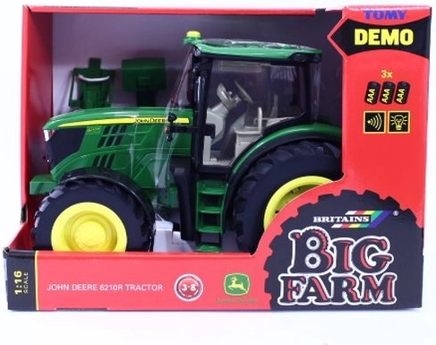 Tomy Britains Big Farm traktor John Deere 6210R so svetlami a zvukmi (1:16)
