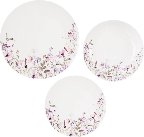 Porcelánový jedálenský set s kvetinovým motívom LOUKA, 18 dielov