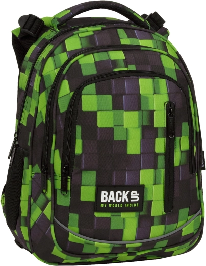 Školský batoh BackUP Metasphere zeleno-čierny 24 l