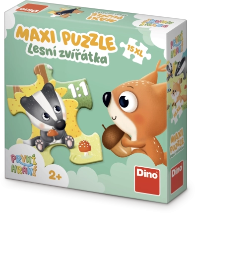 Dino puzzle maxi baby Prvé hranie Lesné zvieratká, 15 dielikov
