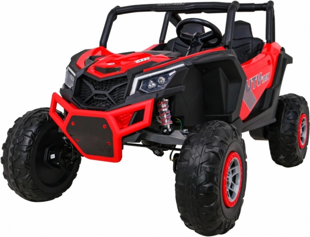 Detské elektrické buggy UTV-MX 24V 4x4 s diaľkovým ovládaním, LED a EVA kolesami – červené