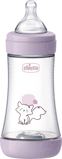 Chicco antikoliková dojčenská fľaša Perfect5 240 ml dievča, stredný prietok 2 m+