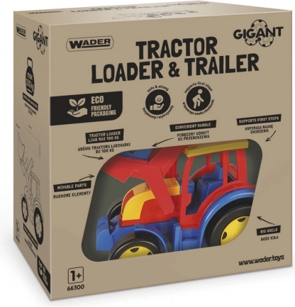 Wader Gigant traktor s nakladačom a prívesom 117 cm