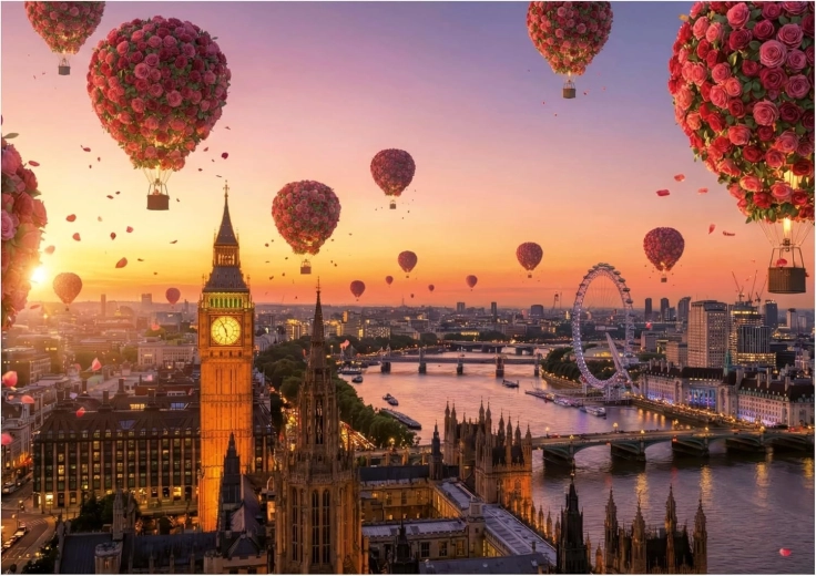 Educa puzzle Kvetinové teplovzdušné balóny 1000 dielikov