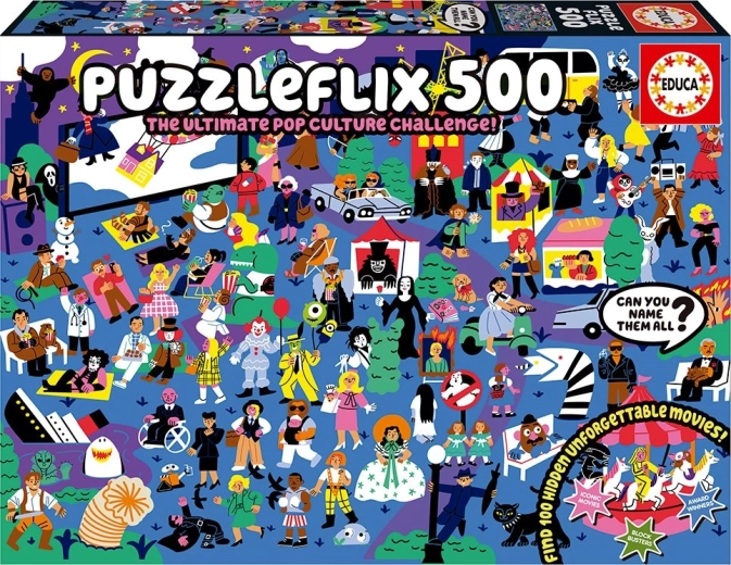 Educa Puzzleflix 500 dielikov – filmová výzva so 100 skrytými odkazmi