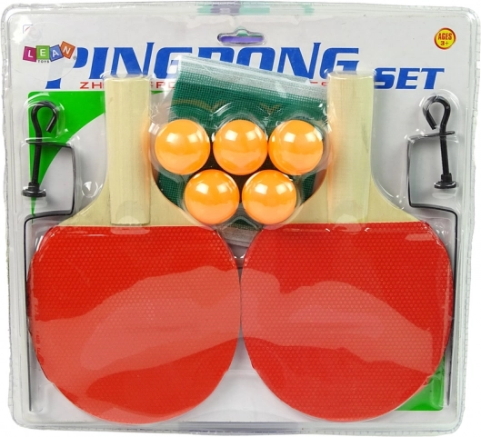 Sada Na Stolný Ping Pong Rakety Sieťka 5 Loptičiek