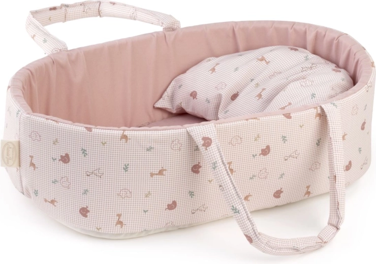 Prenosný textilný košík Antonio Juan Savanna s vankúšikom pre bábiku do 33 cm